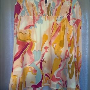Fashion Nova Multicolor Abstract Blouse